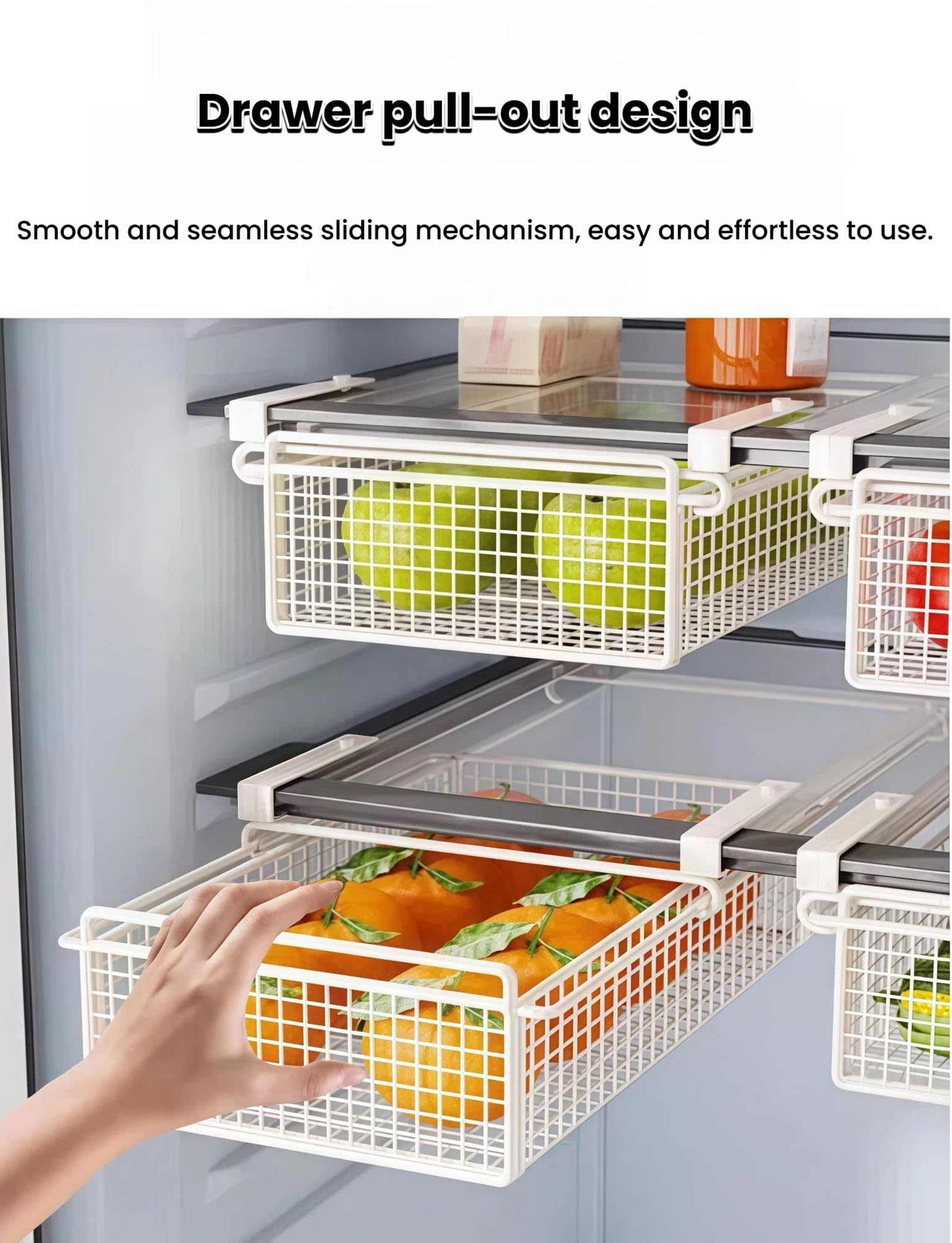 Panier Grille Suspendu pour Étagère, Panier Fruits Légumes du Frigo