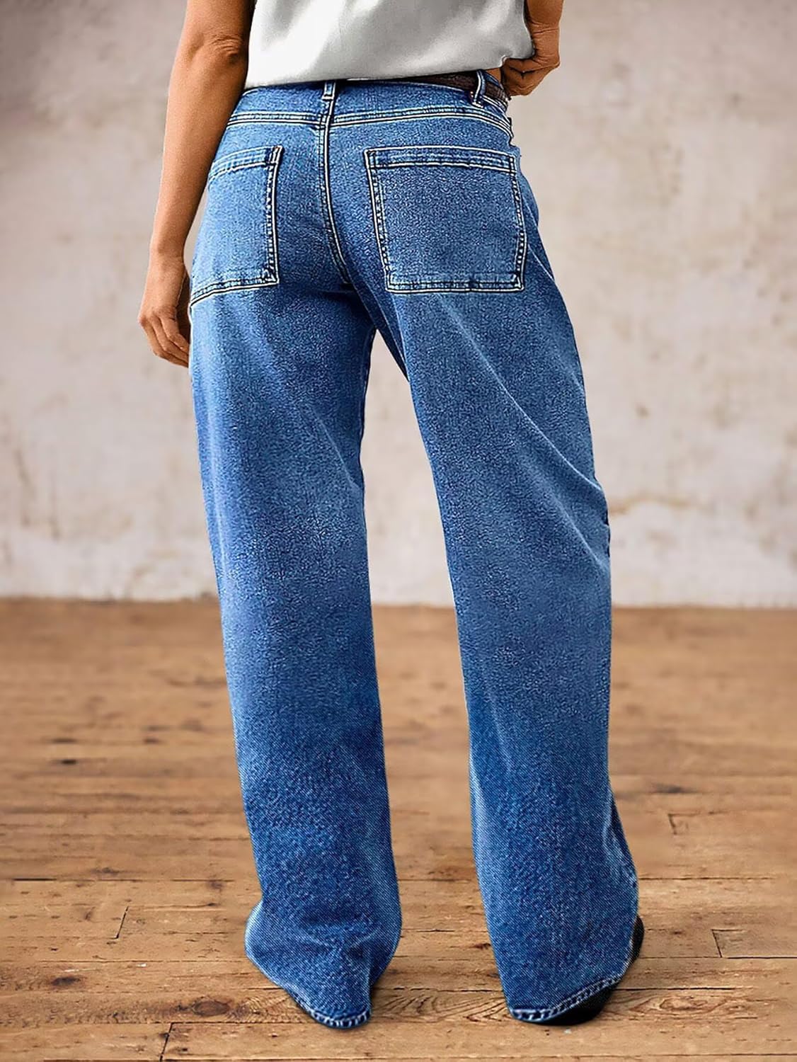 Flamingals Valentines Jeans for Women Mid Rise Embroidered Straight Leg Jeans with Patch Pocket Valentines Outfits - Image 5