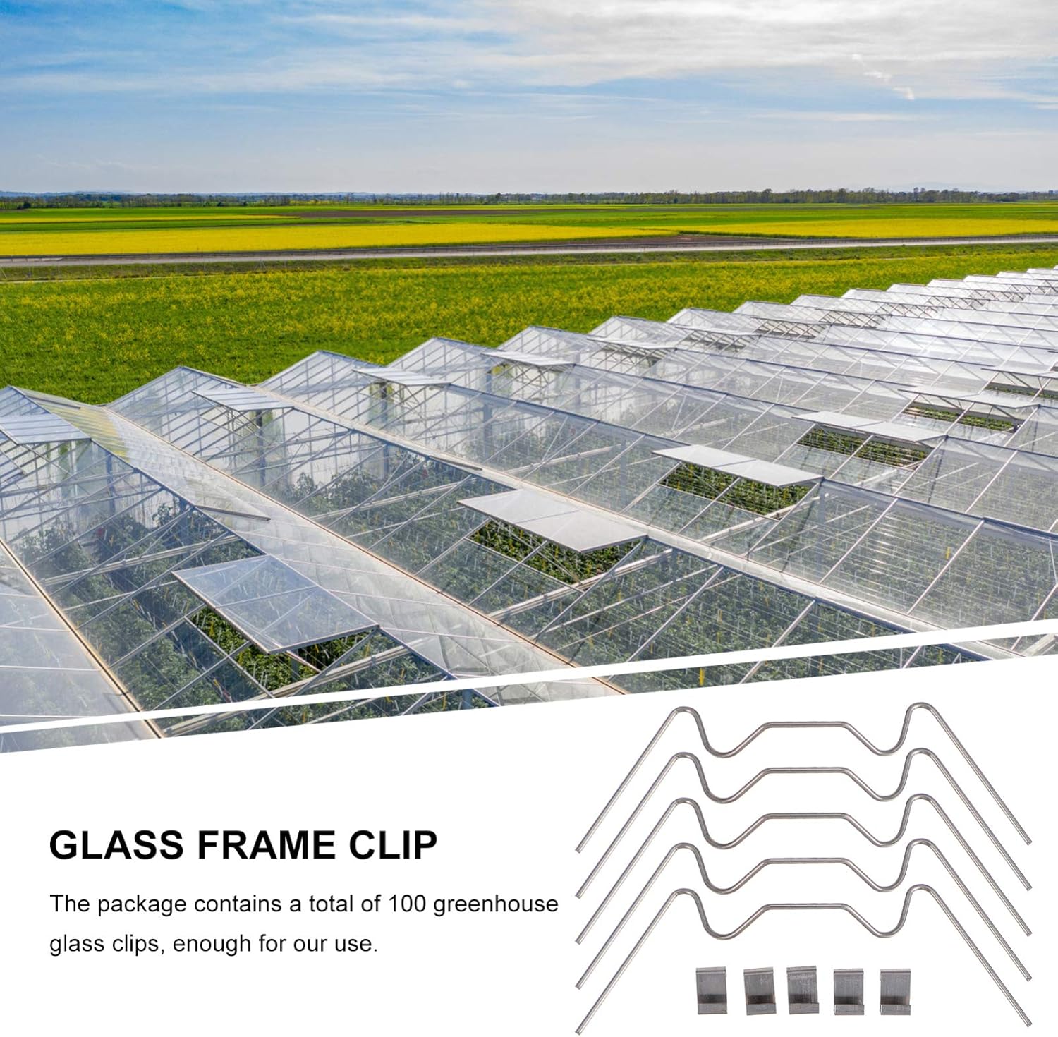 Yardwe 100 Pcs Greenhouse Glass Pane Fixing Clips Stainless Steel