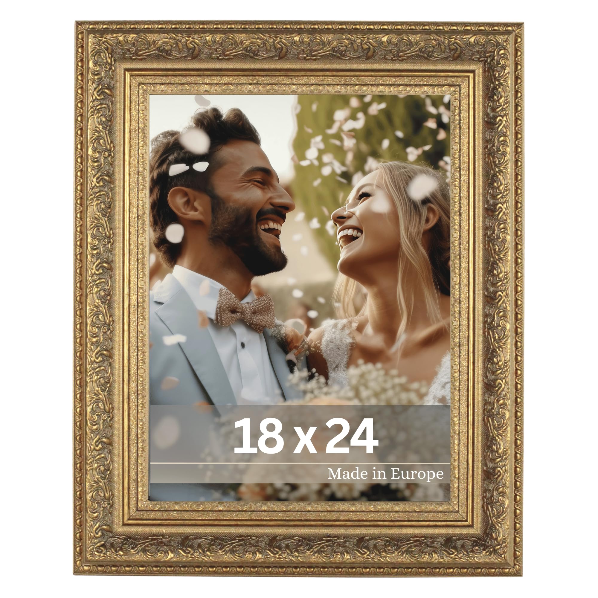 VictoR Bilderrahmen Leonardo 18x24 cm in braun – antiker Fotorahmen mit bruchsicherem Acrylglas – vintage Bilderrahmen 18x24 barock – Made in Europe