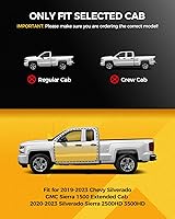 Vista 2 de KYX Estribos compatibles con Silverado/Sierra 1500 2019-2025 (NO 2019 LD/Limited) Cabina Doble Extendida 2020-2025 Silverado Sierra 2500HD 3500HD