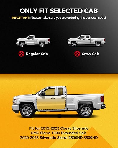 Miniatura 2 de KYX Estribos compatibles con SilveradoSierra 1500 2019-2025 (no 2019 LDLimited) Extended Double Cab 2020-2025 Silverado Sierra 2500HD 3500HD,