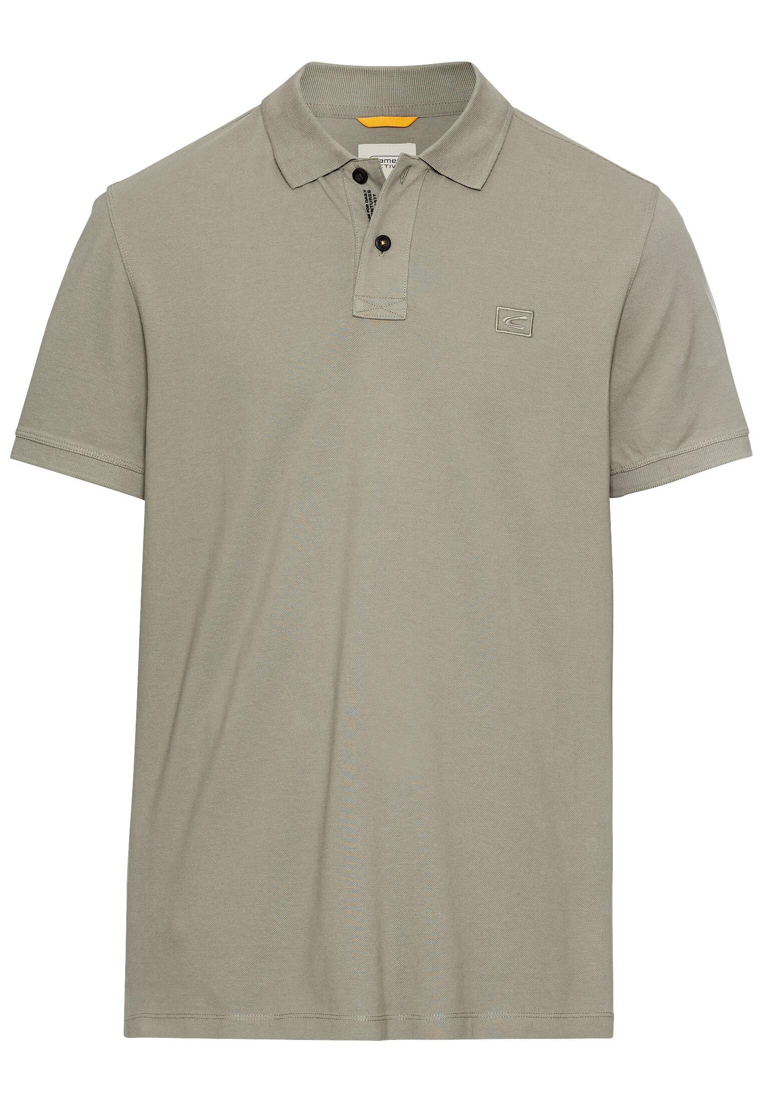 camel active Męska koszulka polo z rękawami do łokci z czystej bawełny, khaki, XXL