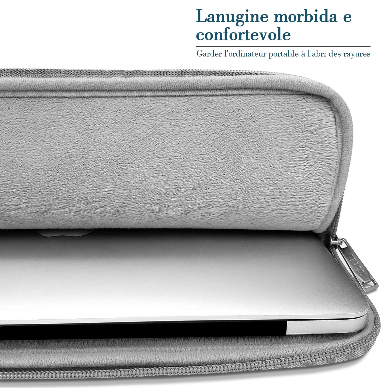 TECOOL Custodia pc 14 Pollici per Laptop, Notebook Porta Computer per 14" HP Pavilion Elitebook Lenovo Thinkpad Ideapad dell Acer ASUS Chromebook, MacBook Air 15 M3 M2 2024-2023 Borsa,Grigio
