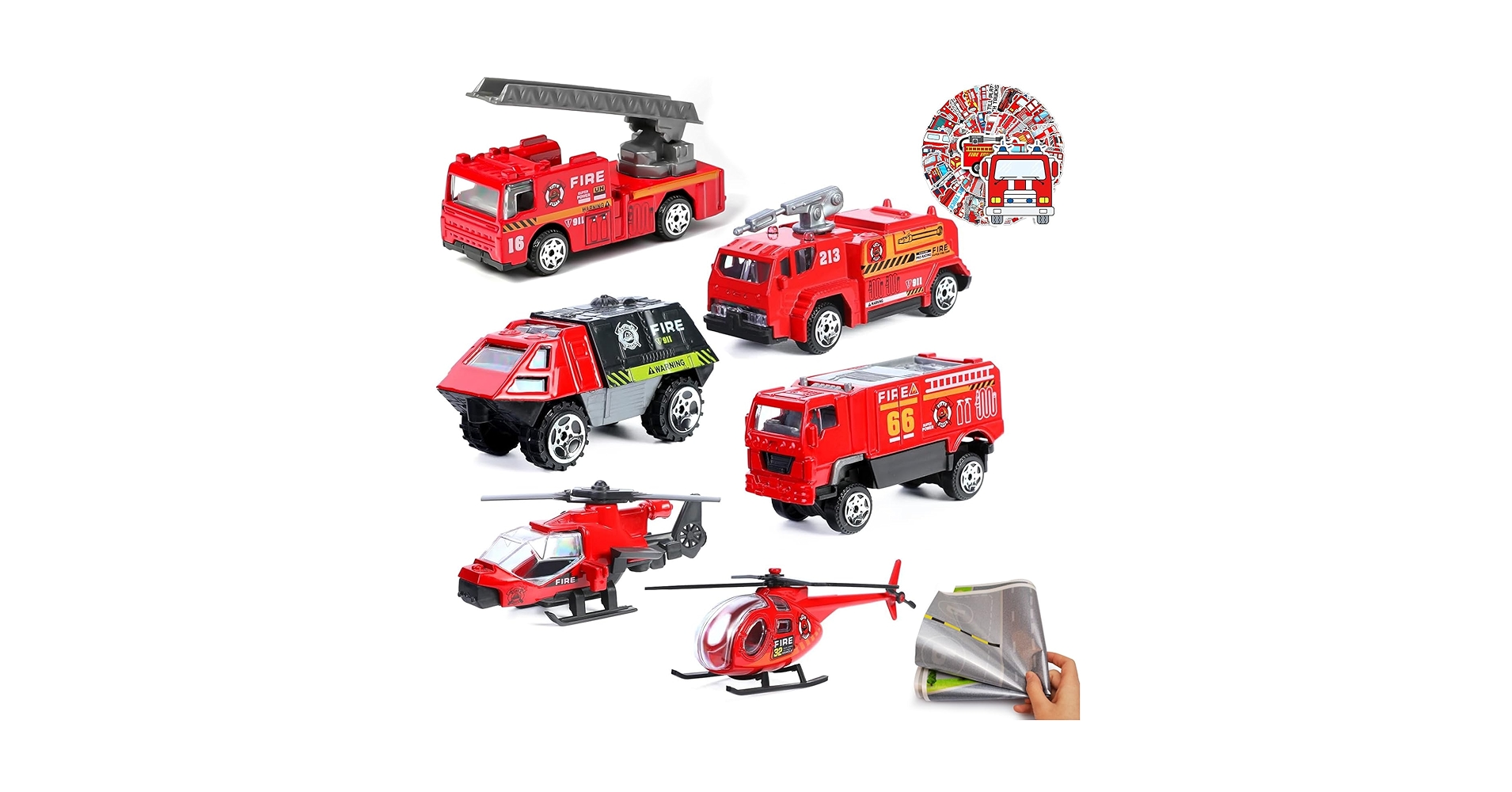 Fire Truck Toy for Boys, 6 Pcs Diecast Car Fire Truck ... - Amazon.com