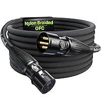 Vista 25 de Serie Oro Cables XLR Star Quad de 1.5 pies, Conectores Neutrik, Cable de micrófono 19AWG, Cable de micrófono trenzado en nylon reforzado con Kevlar