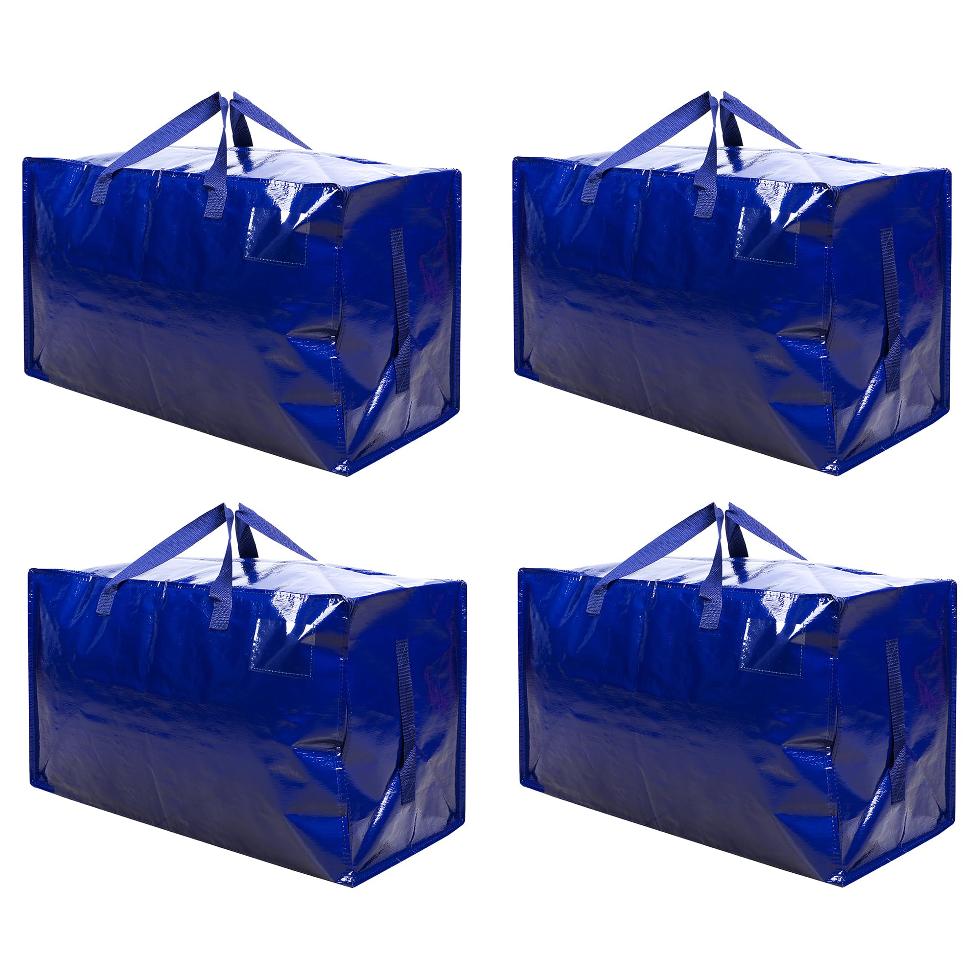 4 Sacchetti Portatili Extra Large Cryster Per Trasloco - Riutilizzabili, Impermeabili, Con Manici Rinforzati E Cerniere - 68x33x40 Cm