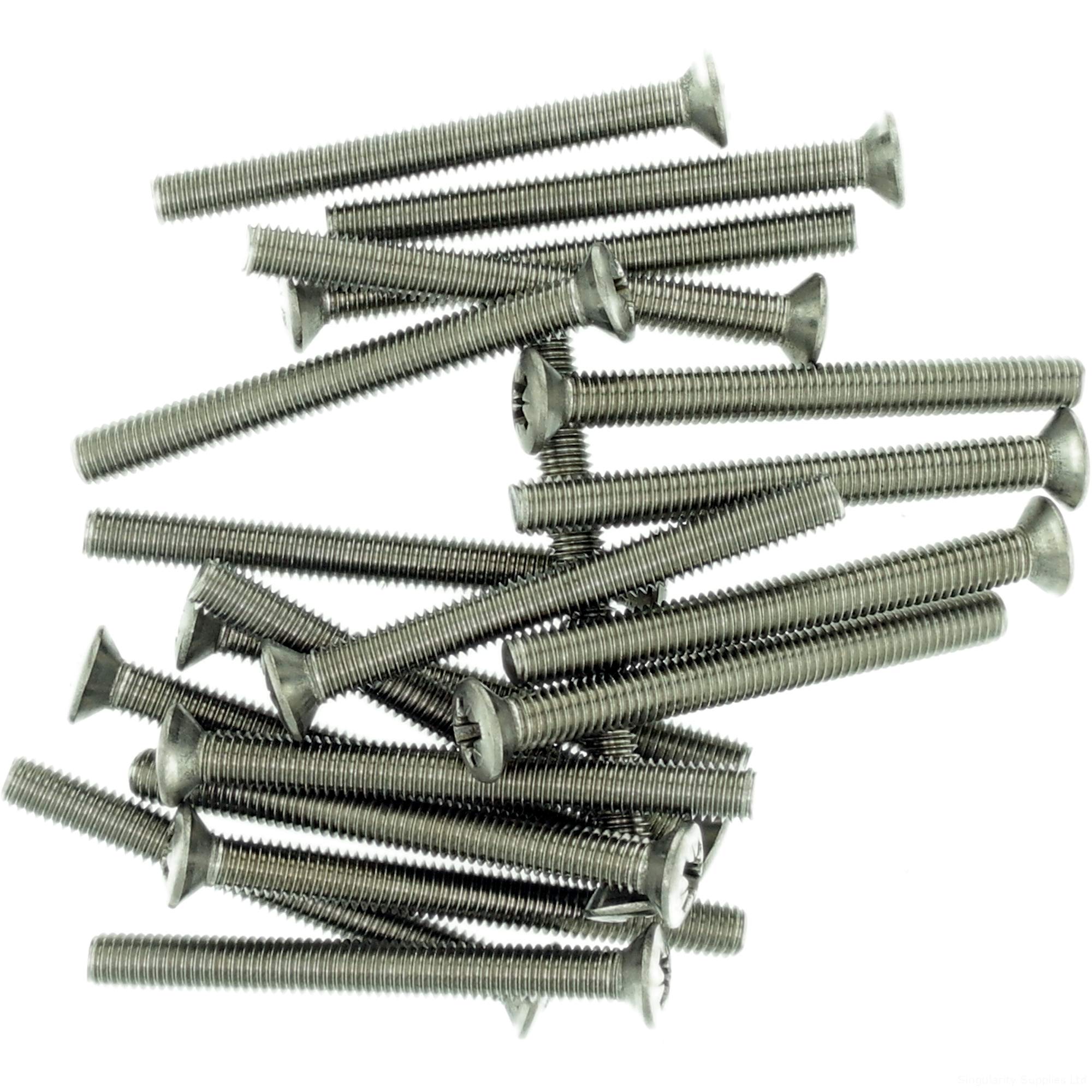 Singularity Supplies M5 (5Mm X 18Mm) Pozi Raised Countersunk Machine Screw (Bolt) - Stainless Steel (A2) (Pack Of 20)