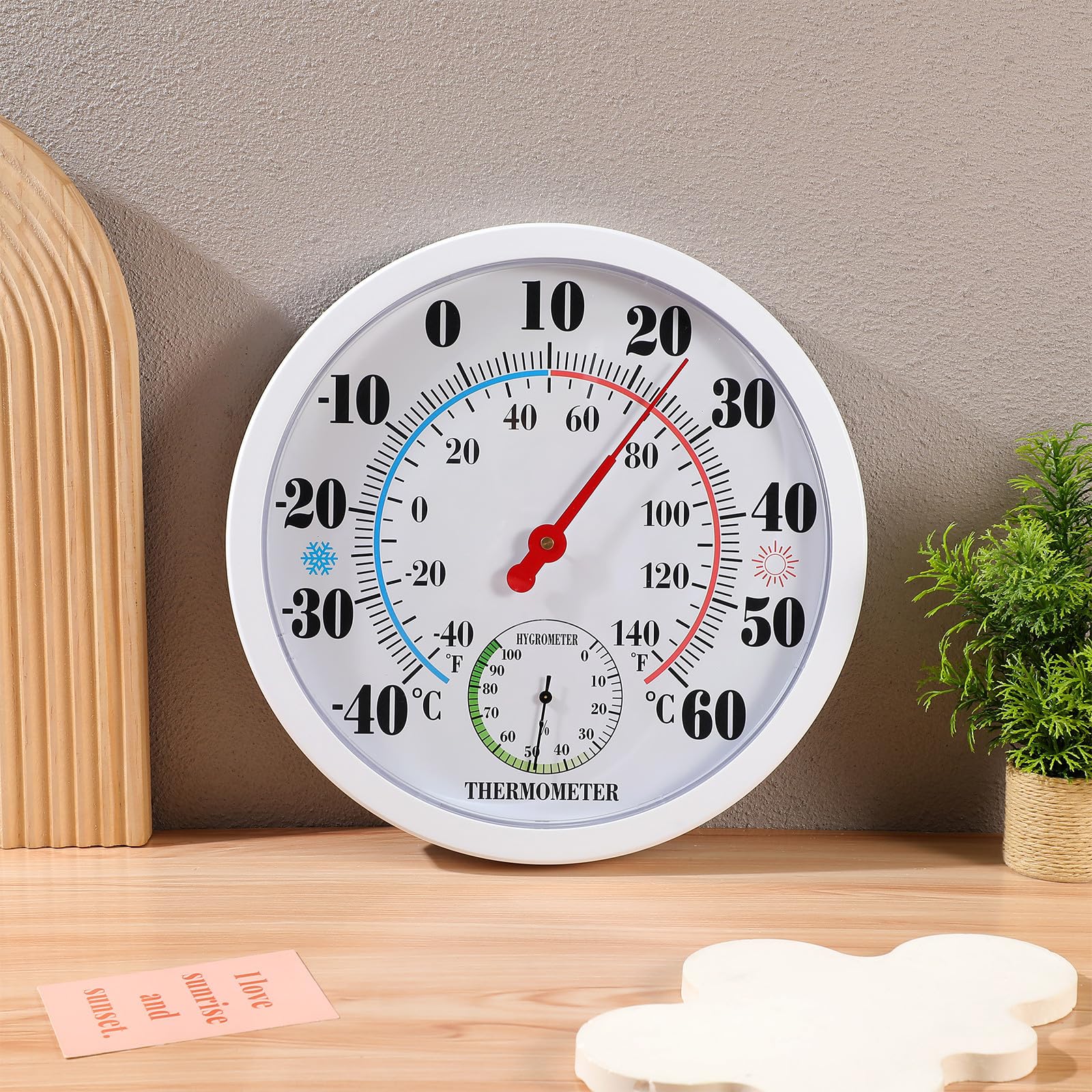 CALLARON Termómetro Digital de Pared para Interior y Exterior Higrómetro Preciso para Sauna Hogar Cocina y Vivero Medidor Compacto de Temperatura y Humedad para Control Ambiental