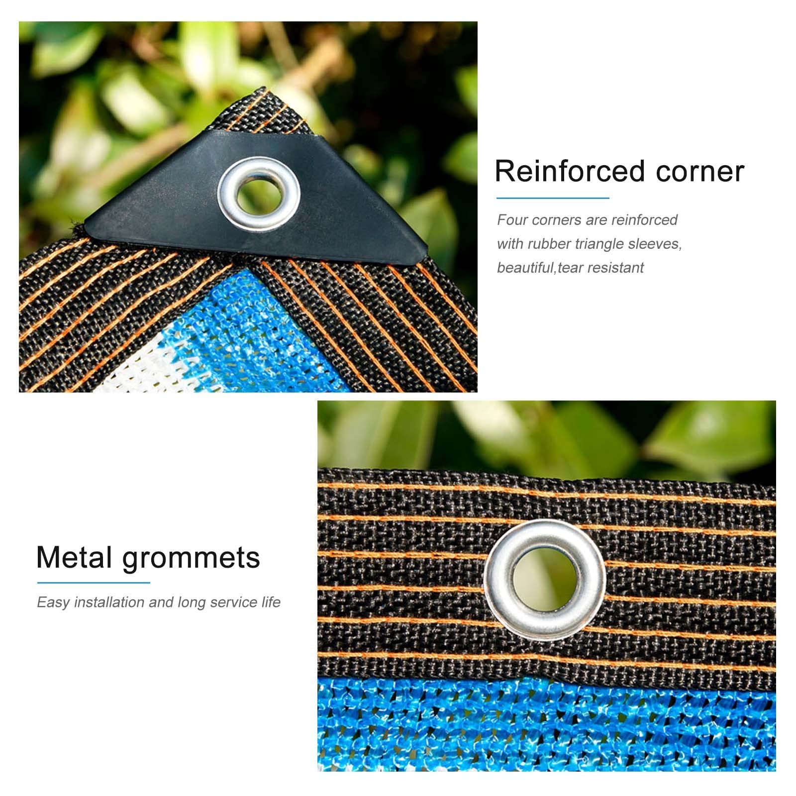 Greenhouse Shading Net,Sunblock Shade Cloth Net,Awning,90% Blue and White Striped Shade Mesh Tarp,Shade Sail,Shade Netting for Outdoor Garden Pergola Patio Balcony Plant,BlueWhite-4x8m(13.1*26.2ft)