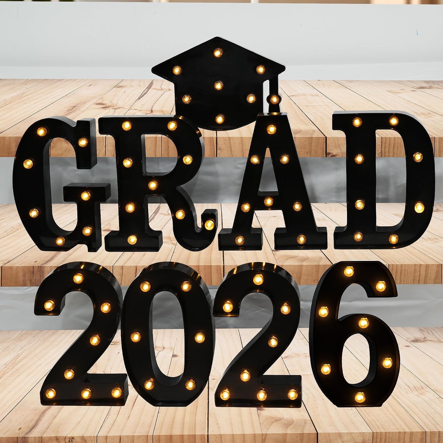 KatchOn, Black Light Up 2026 Grad Sign - 8.5 Inch | Neon Graduation Sign | 2026 Grad Lights for 2026 Graduation Party Decorations | 2026 Grad Led Letters for Graduation Decorations 2026