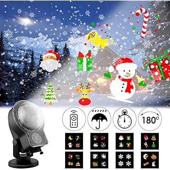 Proiettore Luci Di Natale Amazon.Albrillo Proiettore Luci Natale Led Illuminazione Esterno Interno 2 In 1 Neve E Immagini Telecomando 8 Lenti Intercambiabili 6 Tipi Di Temporizzata Luci Natalizia Per Compleanno Festa Ip44 Amazon It Illuminazione