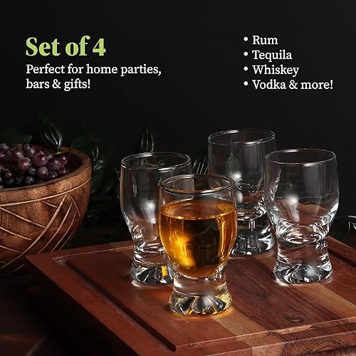 Miniatura 4 de Juego de 6 vasos de chupito  Elegantes vasos de chupito transparentes de 2 onzas  Vodka clásico de whisky vodka tequila Jerez Brandy Cordial Mini