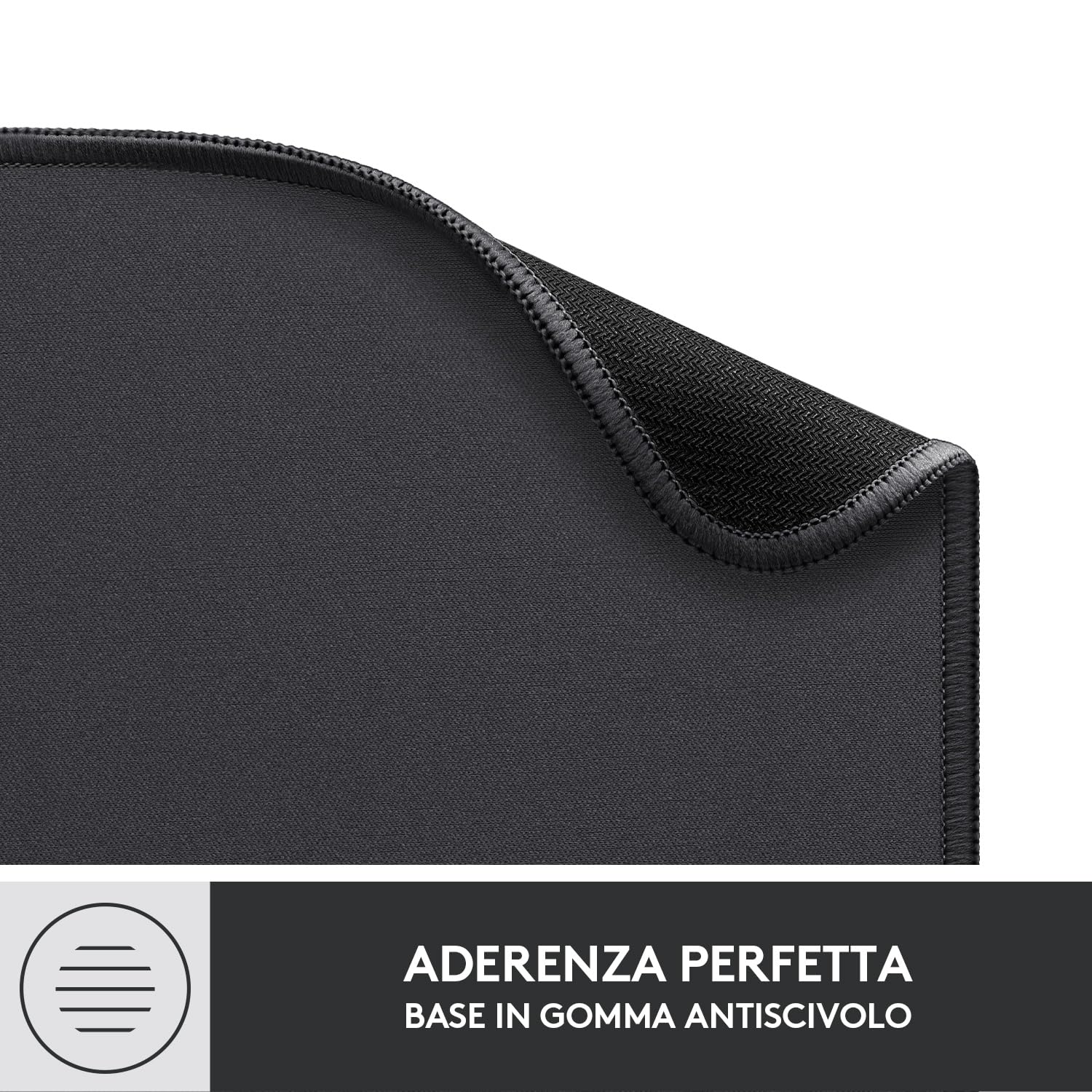 Logitech Mouse Pad Studio Series per Computer Base Gomma Antiscivolo Grigio