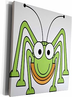 cw_205146_1 Print of Large Green Grasshopper Cartoon-Museum Grave Canvas, 16 by 20-inch, Multicolor