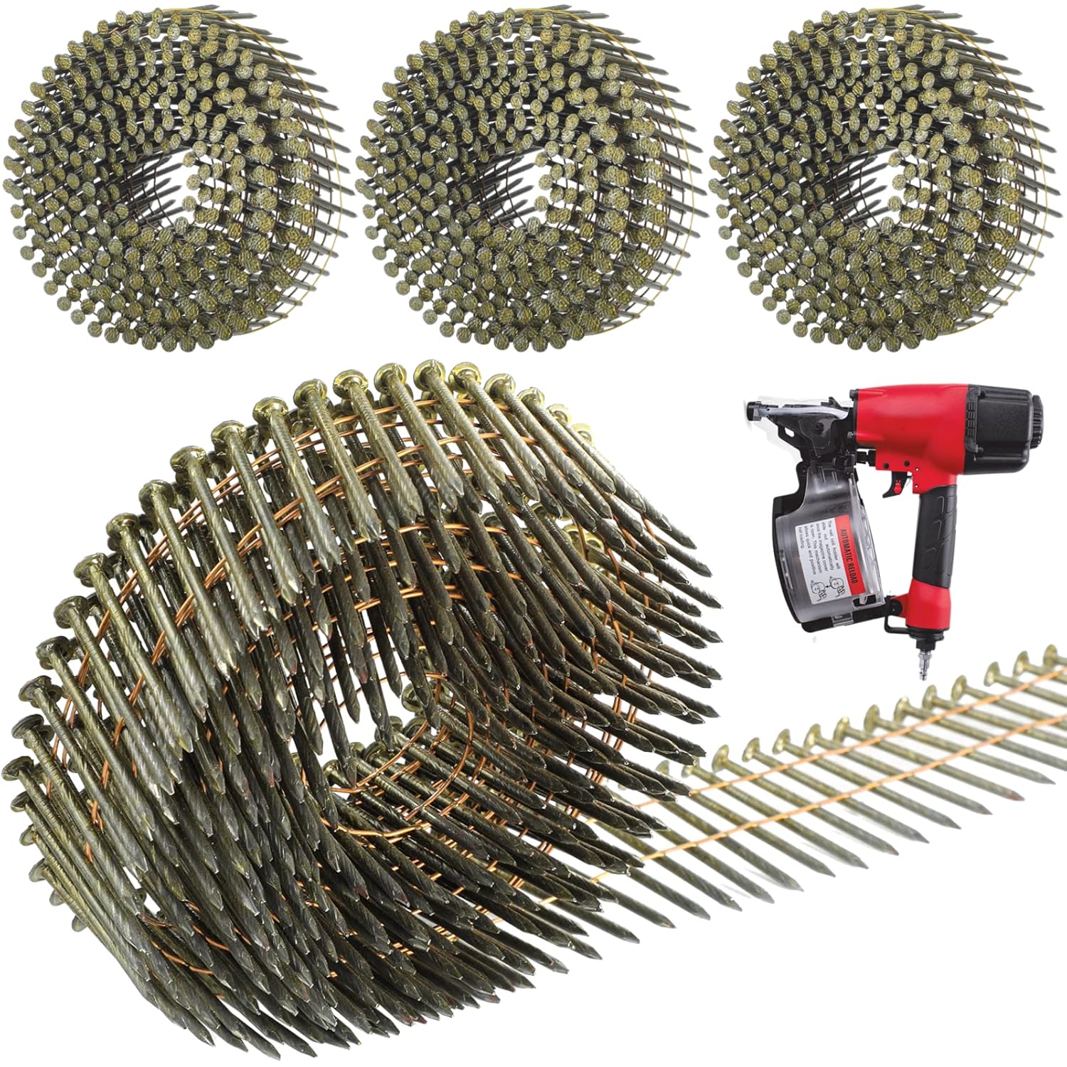 yeesport 1600 Count Siding Nails, 15Degree Siding Nail Collated Wire