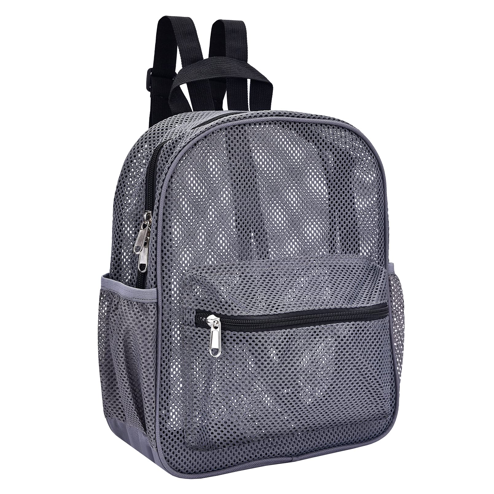 Grey Mesh Backpack for School, Beach, Swimming, Outdoor Workout, Fitness, Travel, Sports Equipment Storage - Transparent, Durable Polyester Mesh