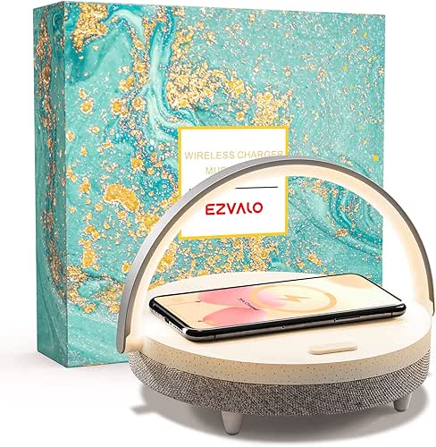 EZVALO Gifts for Women, 4-in-1 Bluetooth Speaker, Bedside Lamp with