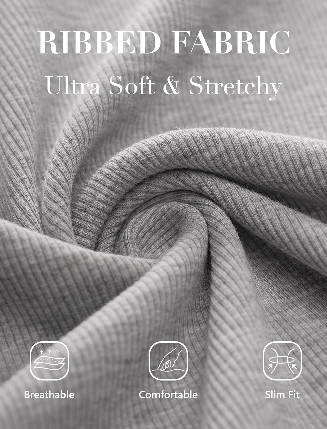 Deep V Neck Tops for Women Ribbed Basic Cotton Long Sleeve T Shirt Sexy Fitted Going Out Top 2025 Fall - Image 5