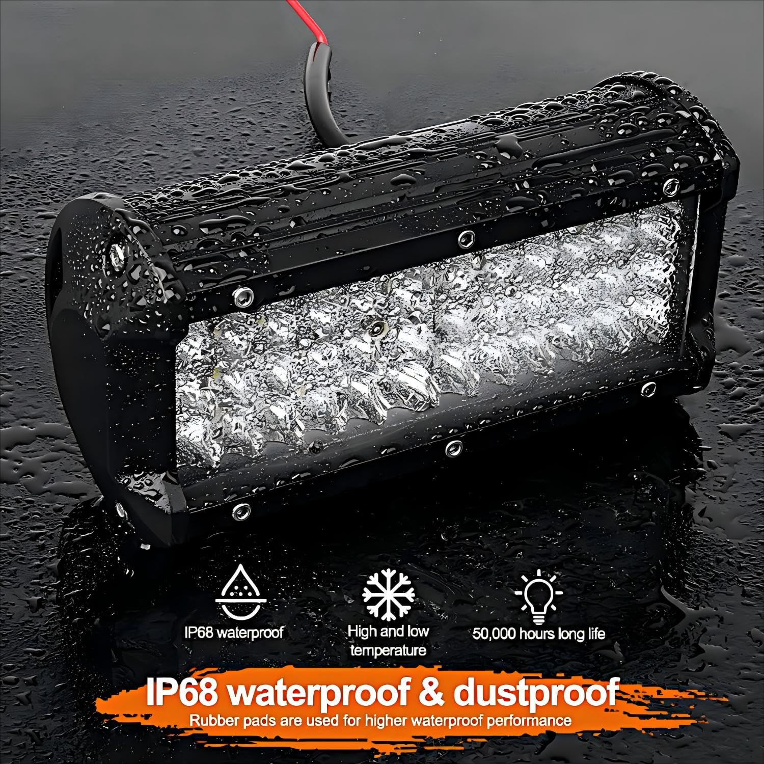 Faro da lavoro LED, 2 x 7 pollici 288W Barra led Trattore Auto,12v 24v,Faretto Faro Luci led,Off-road Fendinebbia Impermeabile Per Fuoristrada Moto SUV Camion