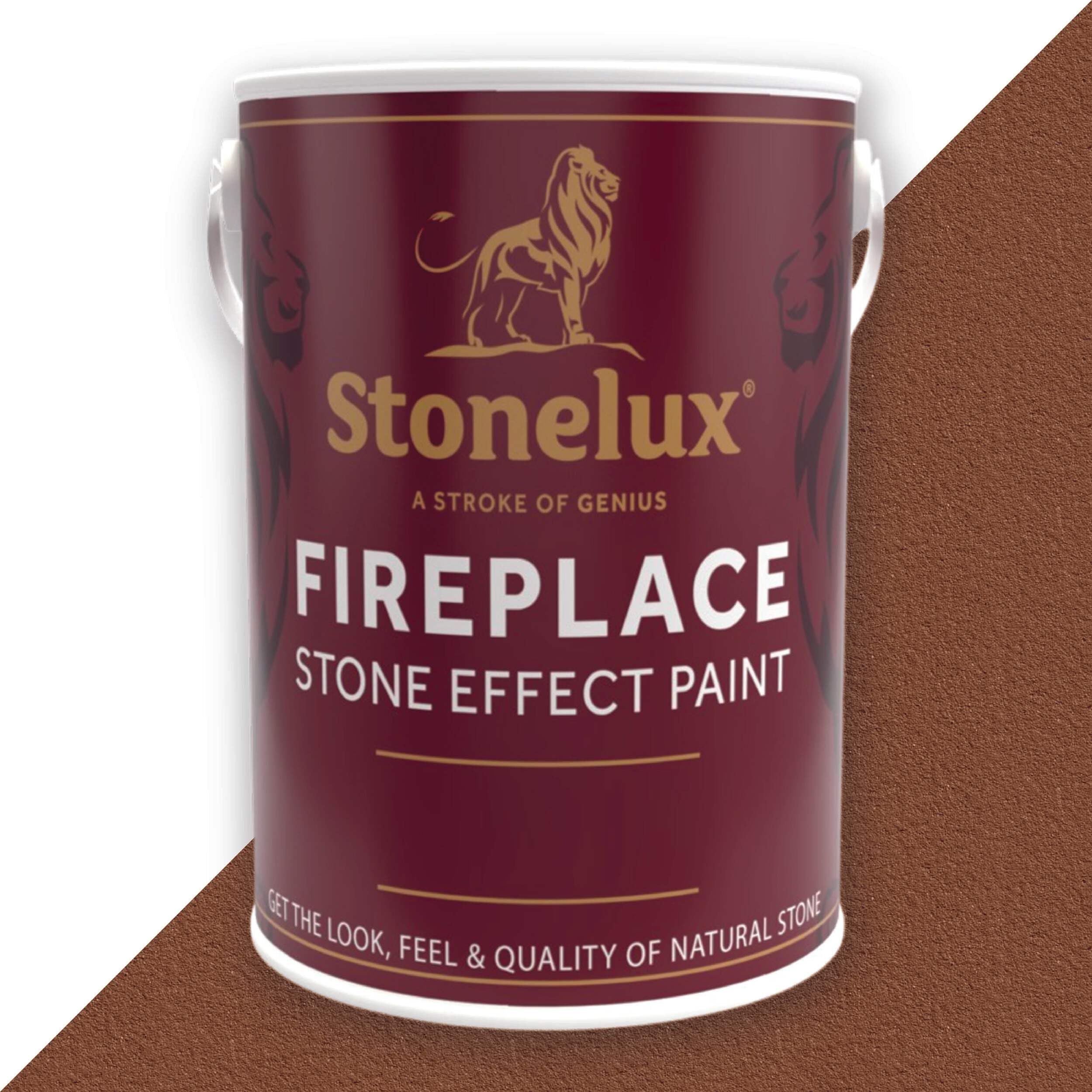 StoneLux® Fireplace Paint – Stone Effect Heat Resistant Paint for Fire Surrounds, Hearths and Inglenooks TERRACOTTA 13 5 Litre