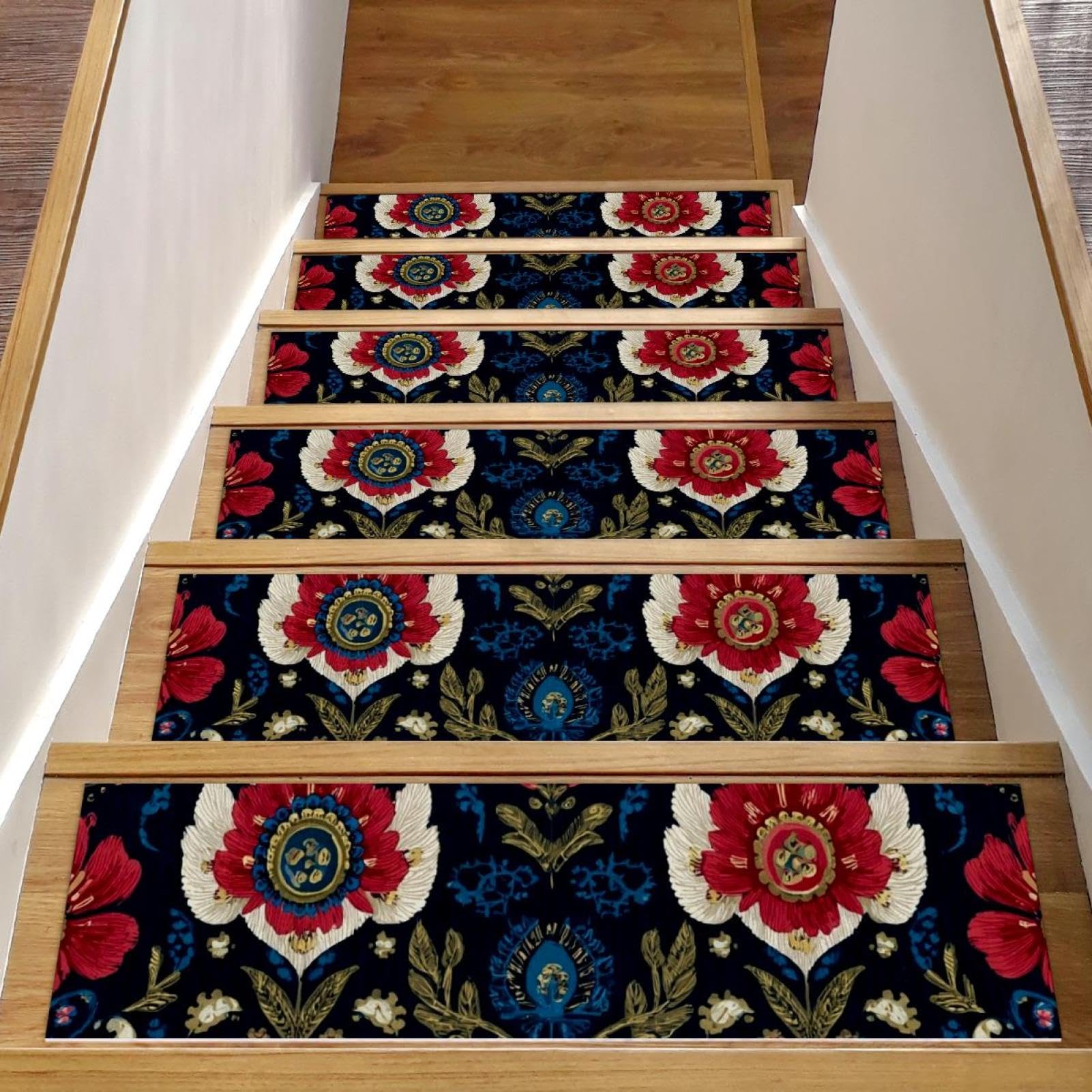 Tapis d'escalier chiens et personnes âgées marches bois bohème 15 u