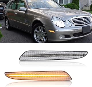 Aexploer LED Side Marker Lights Compatible with 2007-2009 W211 E320 BlueTec E350 E550 Base 4Matic E63 AMG Front Signal Side Markers Lights Assembly 2118201021/A2118201021/MB2532100