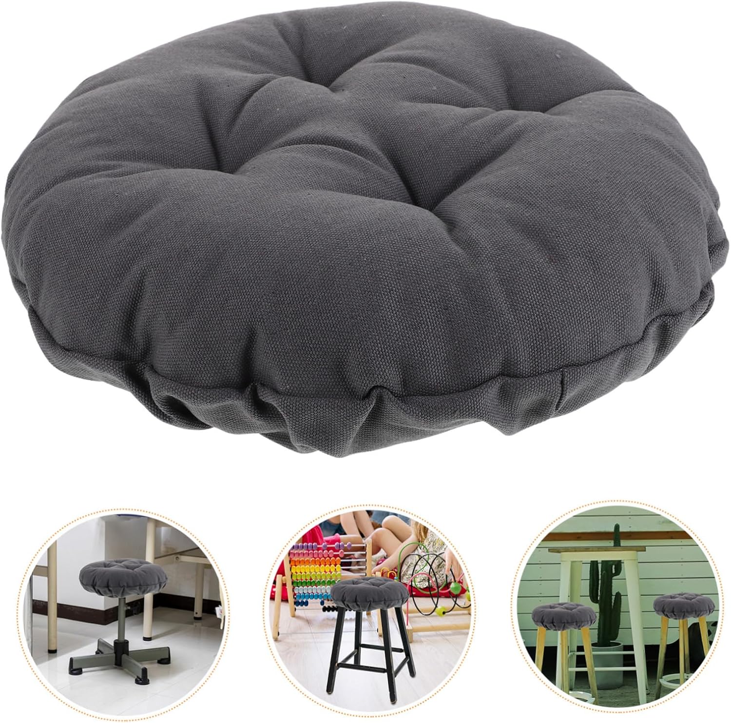 IMIKEYA Padded Round Stool Cover with Elasticized Edge Soft Comfortable and Nonslip Seat Cover for Barstools and Footstools Easy to Clean Deep