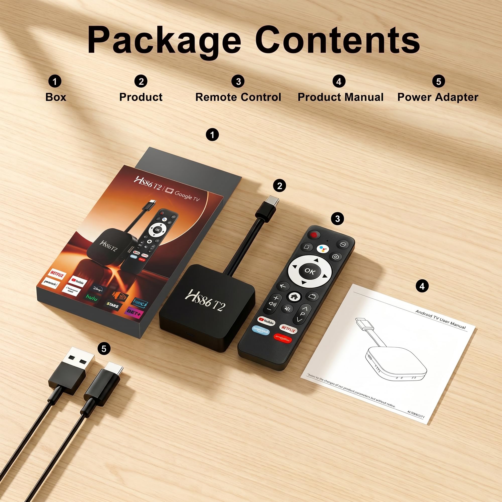 Neuestes Smart TV Stick Android 14.0 2026 4K @60fps Ultra HD TV-Stick Android Box 2 GB RAM 16 GB ROM RK3518 Prozessor Dual WiFi 6 2.4G/5G BT5 HDR10+ USB2.0 HDMI 2.0 mit Bluetooth Sprachfernbedienung