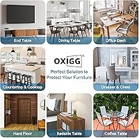 Vista 7 de OXIGG Protector transparente para mesa, 24 x 36 pulgadas, 0.059 in de grosor, protector de mesa rectangular para comedor, mesita de noche, encimera