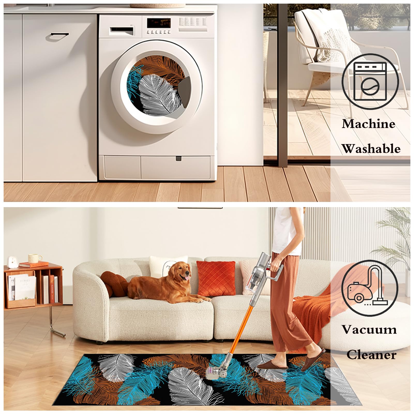 Tappeto Passatoia per Ingresso 80 x 300 cm, Tappeto Passatoia per Corridoio Moderno Tappeto Runner Cucina Lavabile Tappeto per Cucina, Soggiorno, Camera da Letto, Ingresso, Lavanderia