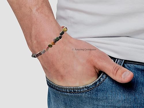 Miniatura 6 de Multi Tourmaline Bracelet for Women Men's Gifts - Chakra Protection Mens Bracelet - Tourmaline Crystal Tumbled Stone Bracelet Gemstone Beaded