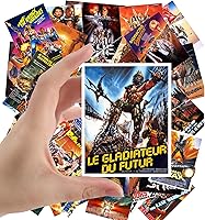 Vista 15 de Calcomanías grandes (24 piezas de 2.5 x 3.5 pulgadas) Giallo Slasher WIP Vintage Trash Pósters de películas de terror