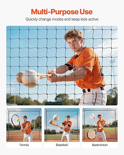 Miniatura 6 de VEVOR Baseball Batting Cage,193539 FT Carbon Steel Freestanding Portable Batting Cage,Baseball & Softball Hitting Cages for Solo or Team Training,