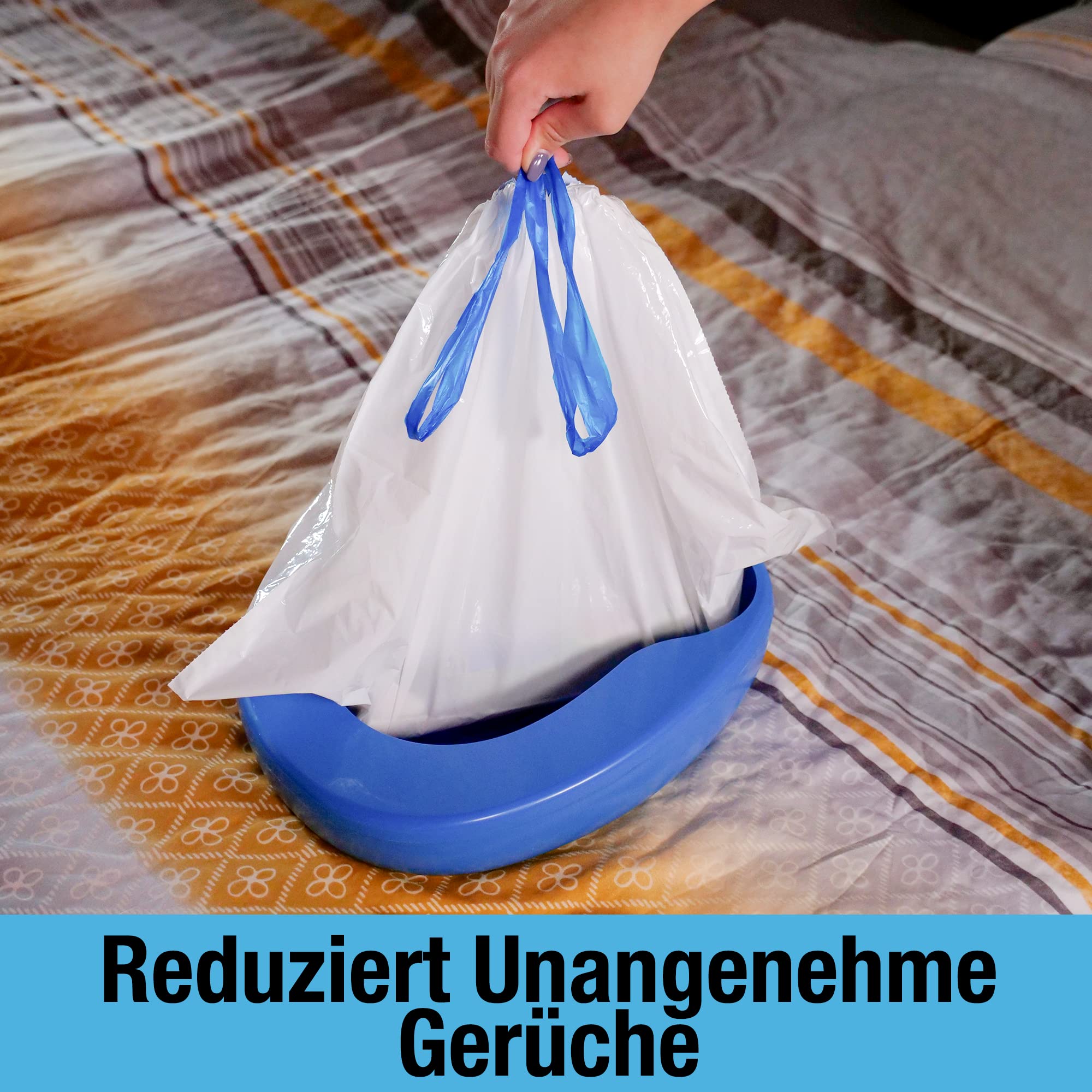 Hochleistungs Bettpfanne Set mit 25 super saugfähigen Einlagen und Liner - Für Krankenhaus oder Hausgebrauch der älteren und bettlägerigen Patienten - Einlagen absorbieren bis zu 1000ml