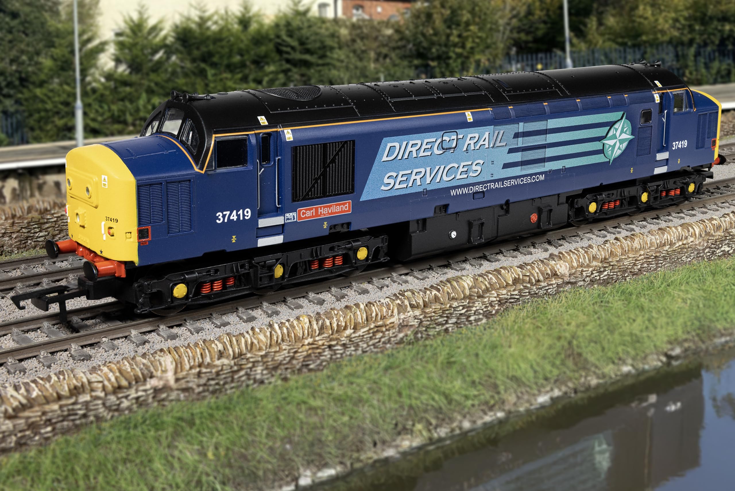 Hornby - R30437TXS Eisenbahn - DRS - Klasse 37 - 'Carl Haviland' 37419 (mit DCC-Sound) Lokomotive Epoche 11 Modellzug