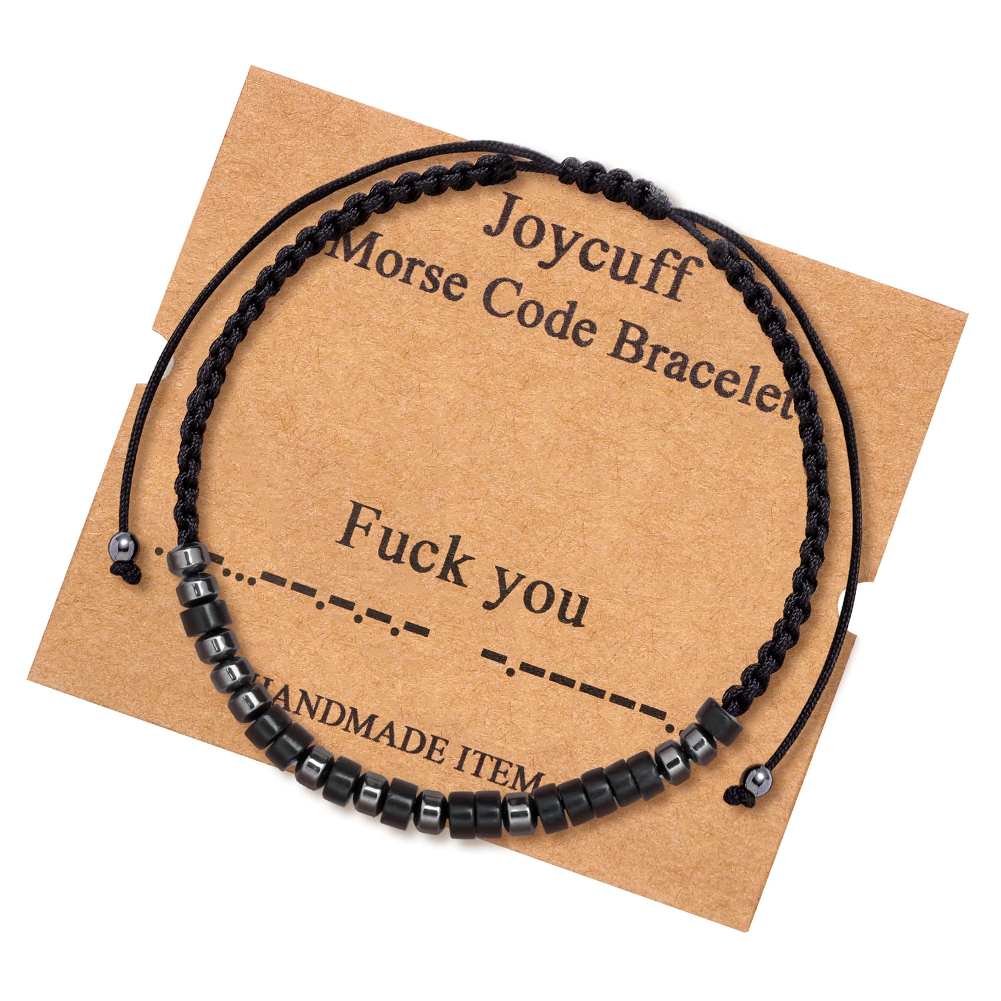 JoycuFF Inspirational 𝗠𝗼𝗿𝘀𝗲 𝗖𝗼𝗱𝗲 𝗕𝗿𝗮𝗰𝗲𝗹𝗲𝘁𝘀 𝗳𝗼𝗿 𝗪𝗼𝗺𝗲𝗻 Men Secret Message Obsidian Beads 𝗛𝗮𝗻𝗱𝗺𝗮𝗱𝗲 Woven Jewelry 𝗕𝗶𝗿𝘁𝗵𝗱𝗮𝘆 Gifts for Her