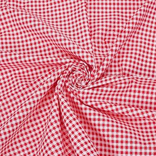 PH PandaHall Gingham Fabric Plaid Cotton Fabric 62.9 Inch Wide Red Tartan Pattern Fabrics Checkered Craft Fabrics for Sewing DIY Crafts Clothing Quilting Tablecloth Home Decor New Year, 1 Yard