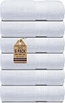 Canadian Linen Everest Ensemble de serviettes de poche de luxe de l'hôtel blanc, 16- paquet de 6 500 GSM, Soft Absorbant léger rapide Serviette sèche enveloppe de cheveux pour salle de bain douche Guest Gym Sport Travel Spa Beach Pool