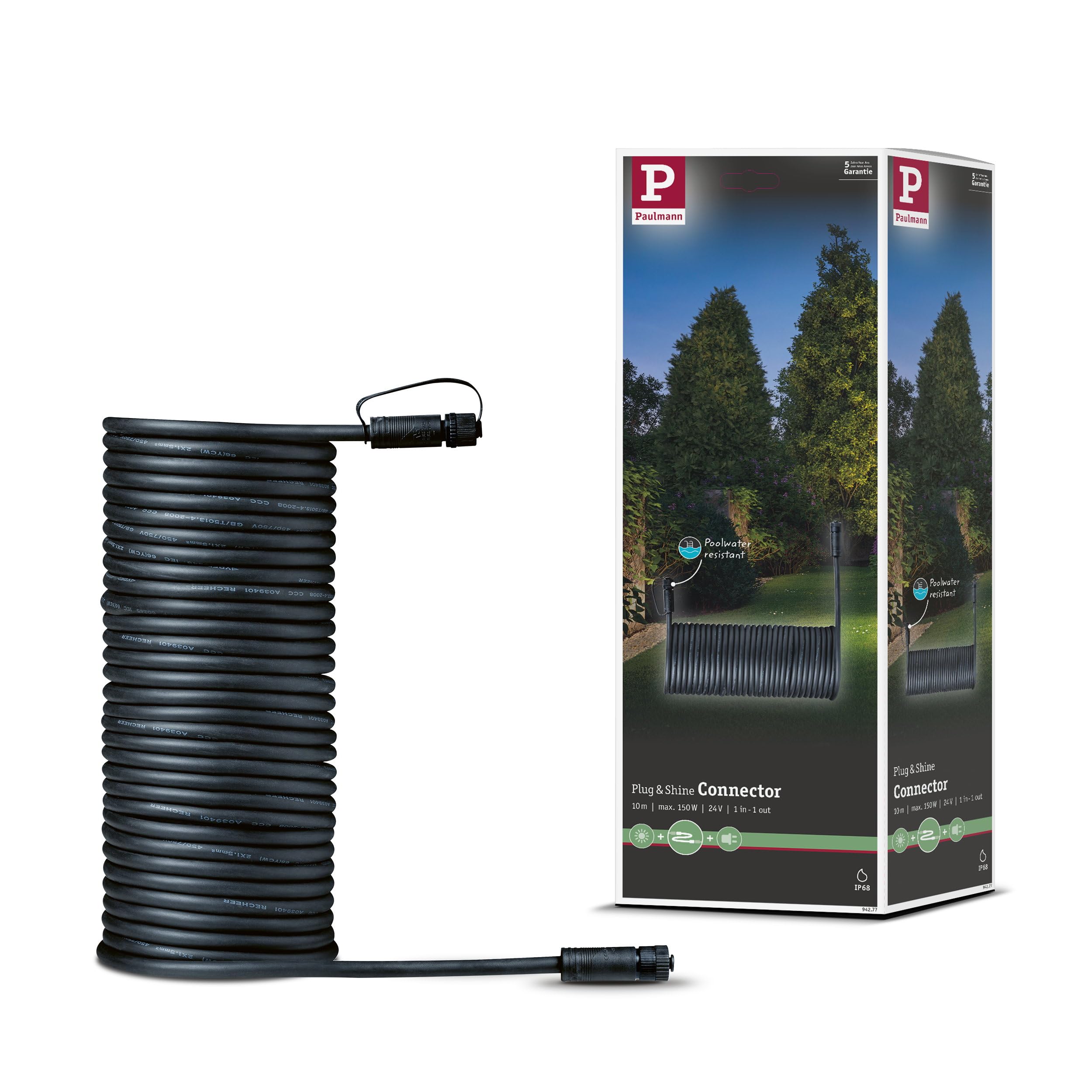 Paulmann 94277 kabel Plug und Shine 10 m IP68 czarny