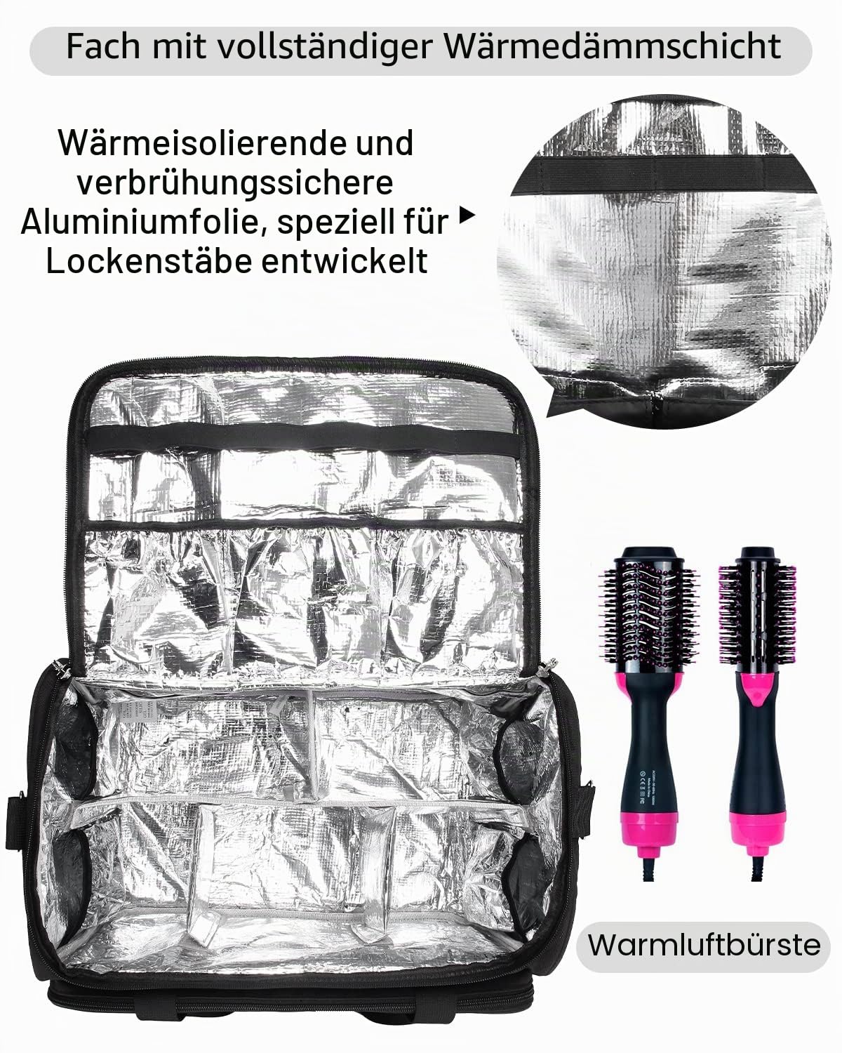 Professionelle Friseurtasche, Kulturbeutel, Reisetasche, Kosmetiktasche mit Schulterriemen, Friseursalon-Organizer, Isoliermaterial