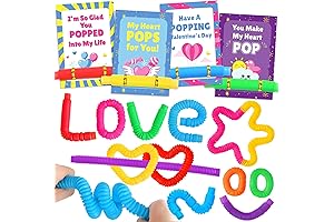 Valentines Day Gifts Cards for Kids with Mini Pop Tubes