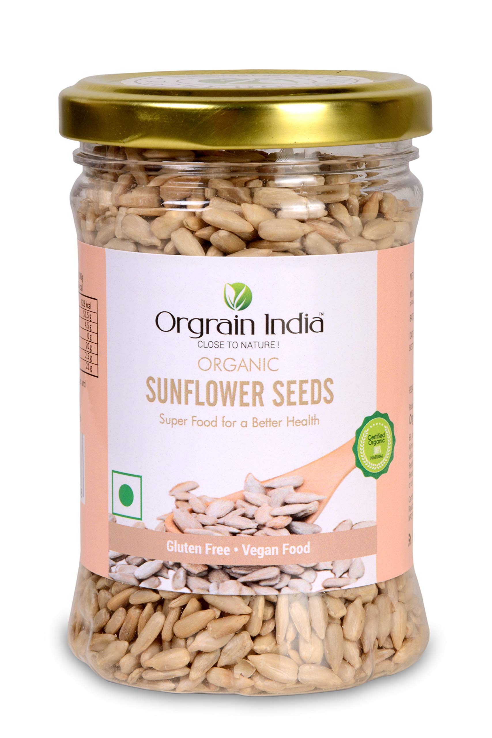 Orgrain India Organic Sunflower Seeds 140g | High in Fiber & Protein | Healthy Diet Snacks | Immunity Booster | Diet Food | Rich in Calcium | Unroasted Sunflower Seeds for Eating (B07JL1V9DN) Amazon Price History, Amazon Price Tracker