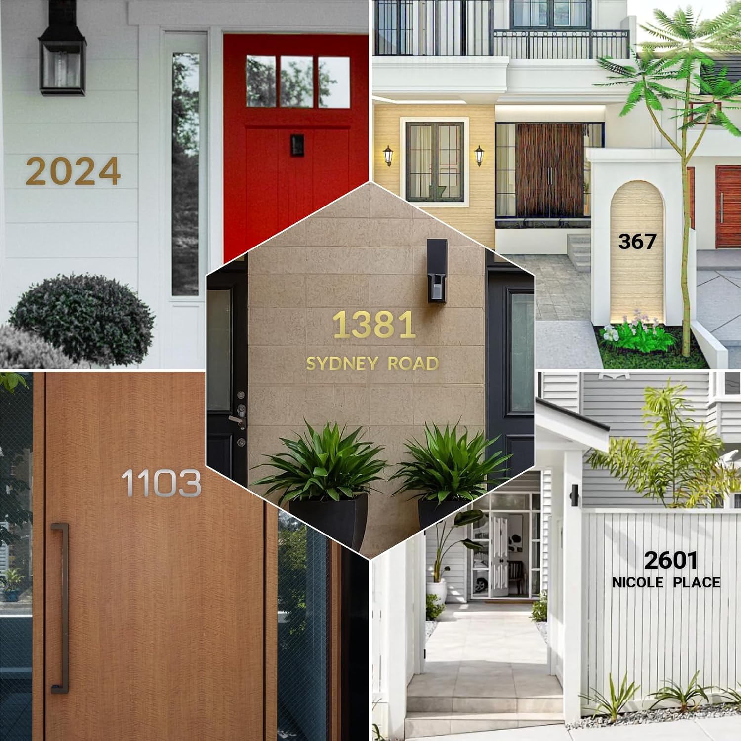 8 Inch Custom Metal Letters, Floating House Numbers for Outside, Stainless Steel Door Numbers, Mailbox Address Letters and Numbers for Home, Office, Hotel, Apartment, Yard