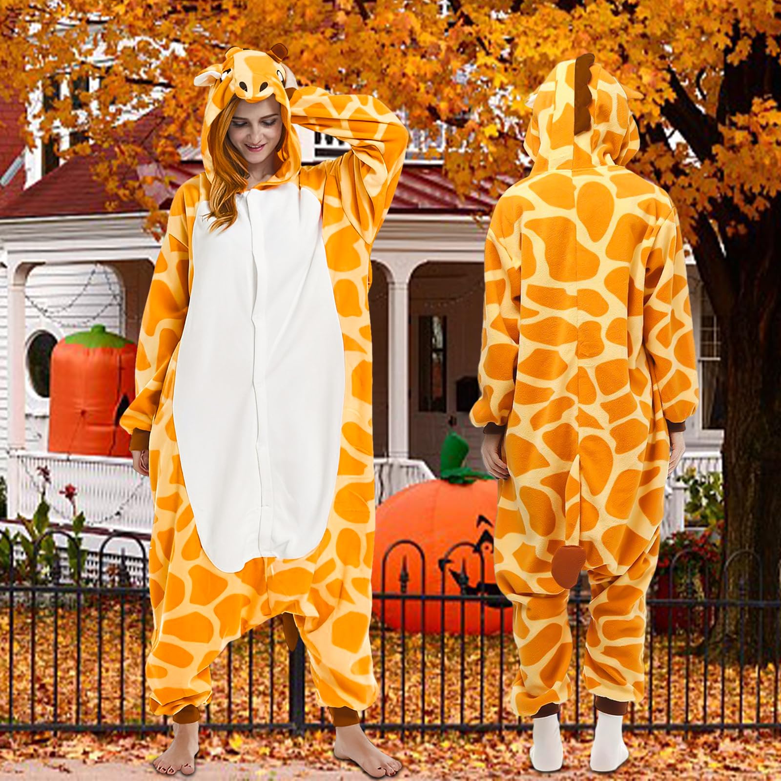Unisexo Onesie Adulto, Disfraz Pijama Jirafa, Traje Disfraz, Disfraz de Anime Cosplay, Ropa para el Hogar, Fiesta de Pijamas, Halloween, Disfraces de Carnaval