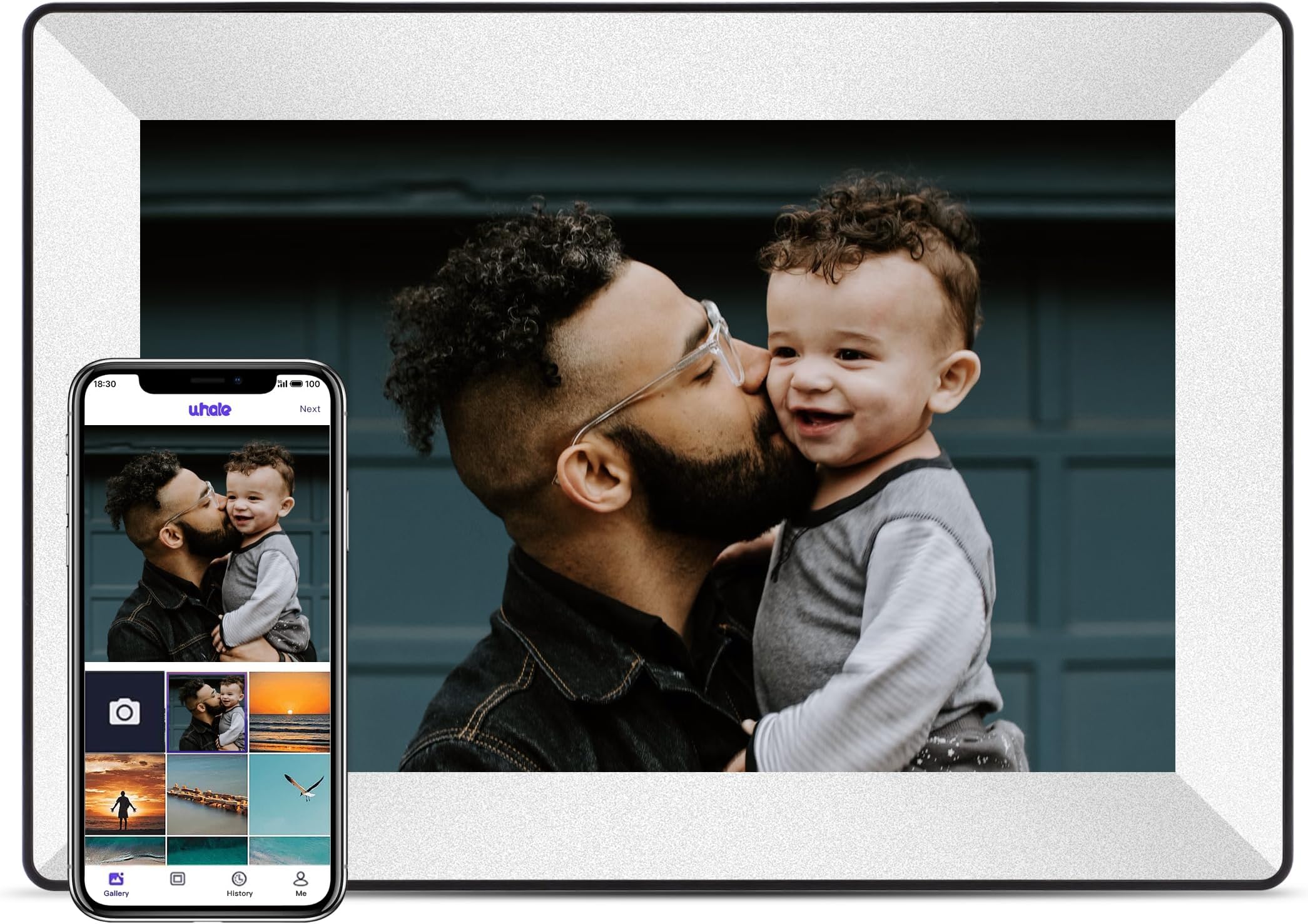 Uhale 10.1 โณ WiFi Digital Picture Frame,HD Color Touch Screen Digital Photo Frame Simple Setup,16GB Storage,Share Photos/Videos Instantly via Uhale App from Anywhere-Gift for mon Father Women