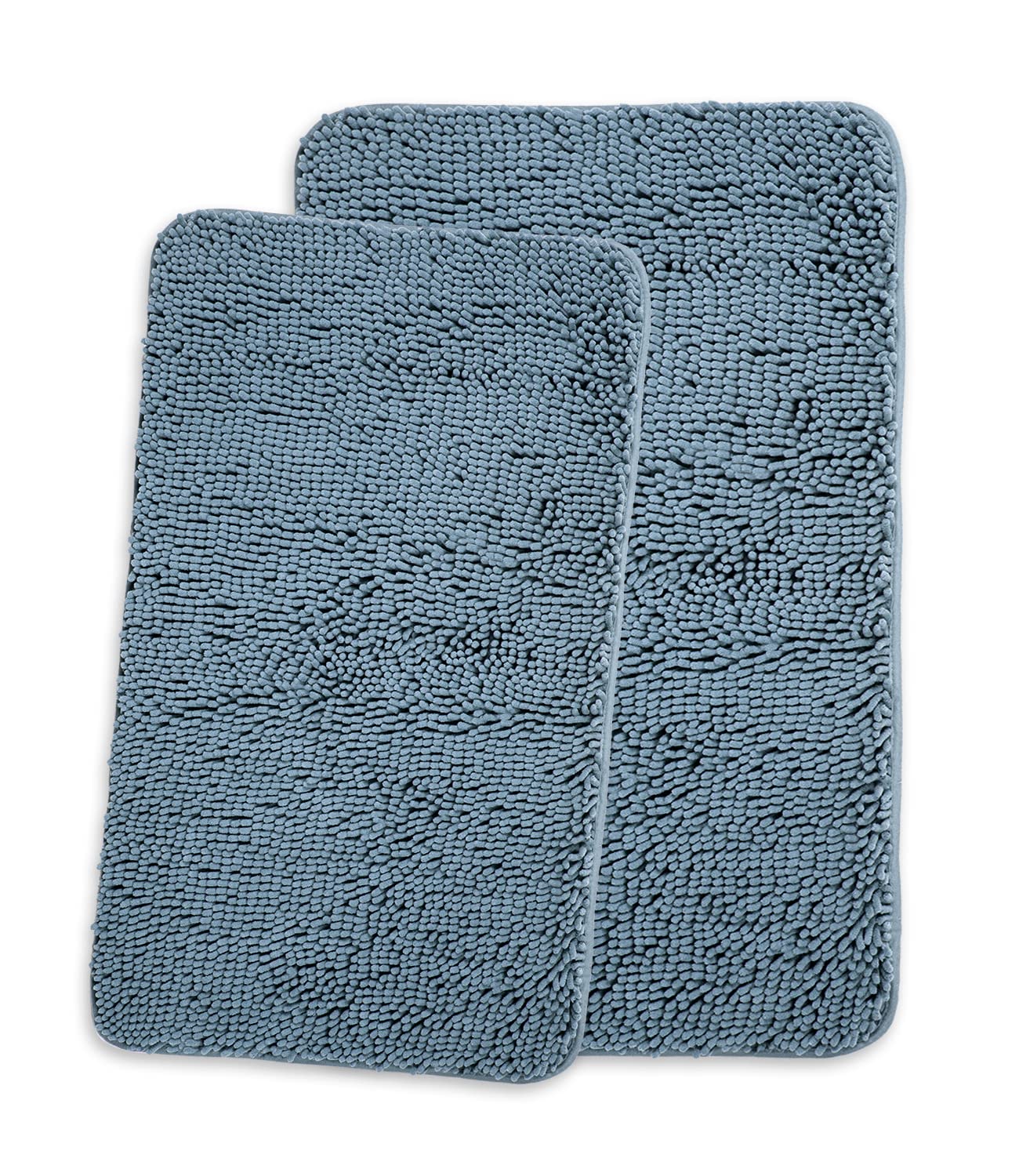 Yeaban Bathroom Rugs Sets 2 Piece,Thick Chenille Bath Mats,Absorbent and Washable Bath Rug Non-Slip, Extra Soft Rugs for Bathroom Floor,Tub,Shower and Sink(20"x32" and 24"x36",Blue) — image 1