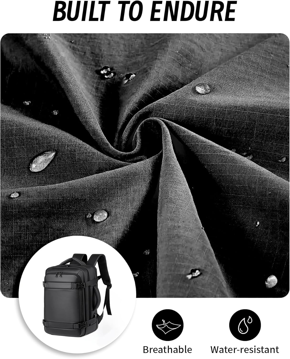 Travel Backpack with USB Port, Water-Resistant, Fits 15.6" Laptop, Airplane Carry-On Backpack for Unisex - Image 6