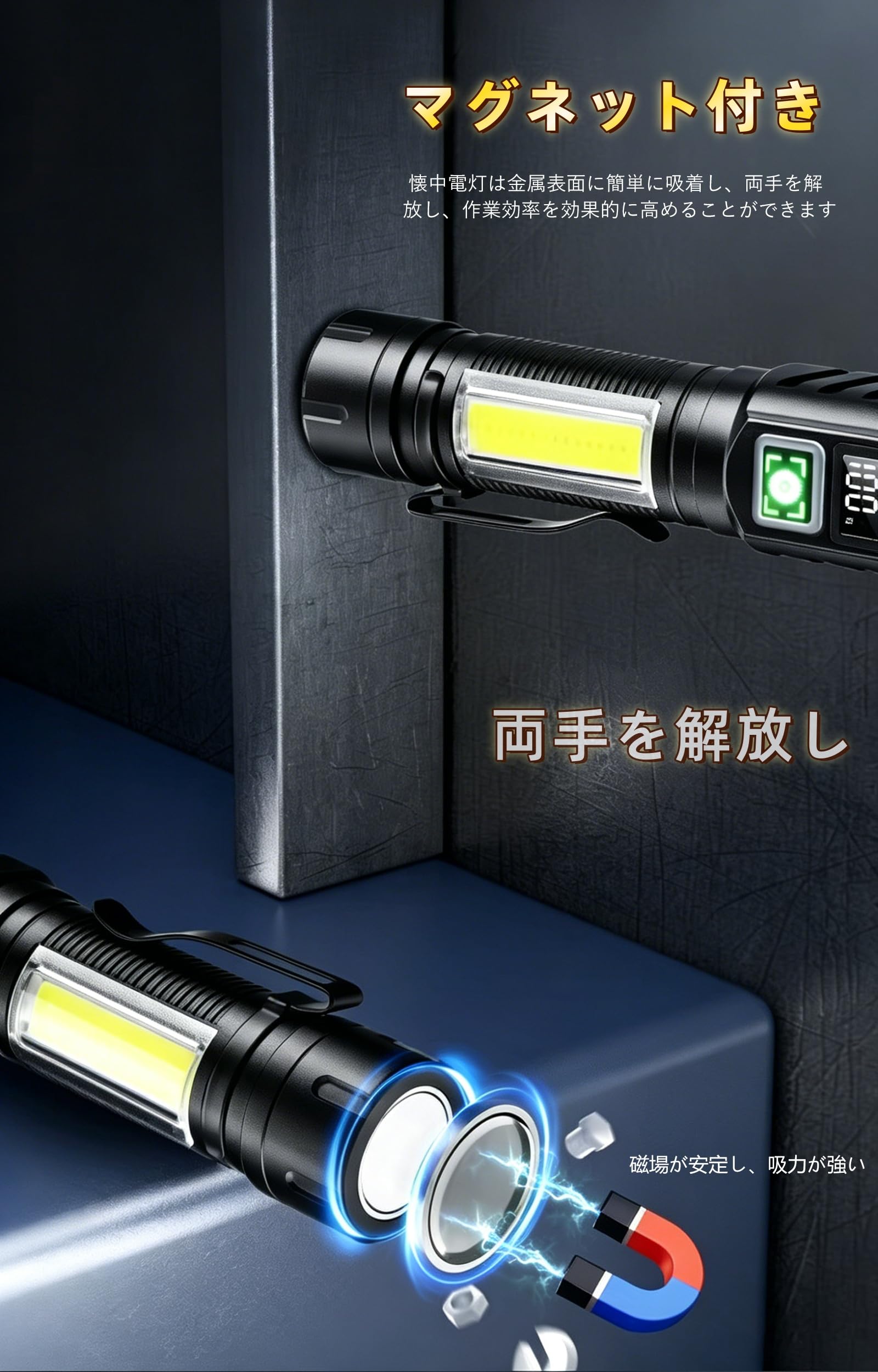 Amazon.co.jp: 懐中電灯 【新型の独占アップグレード・両側COBライト