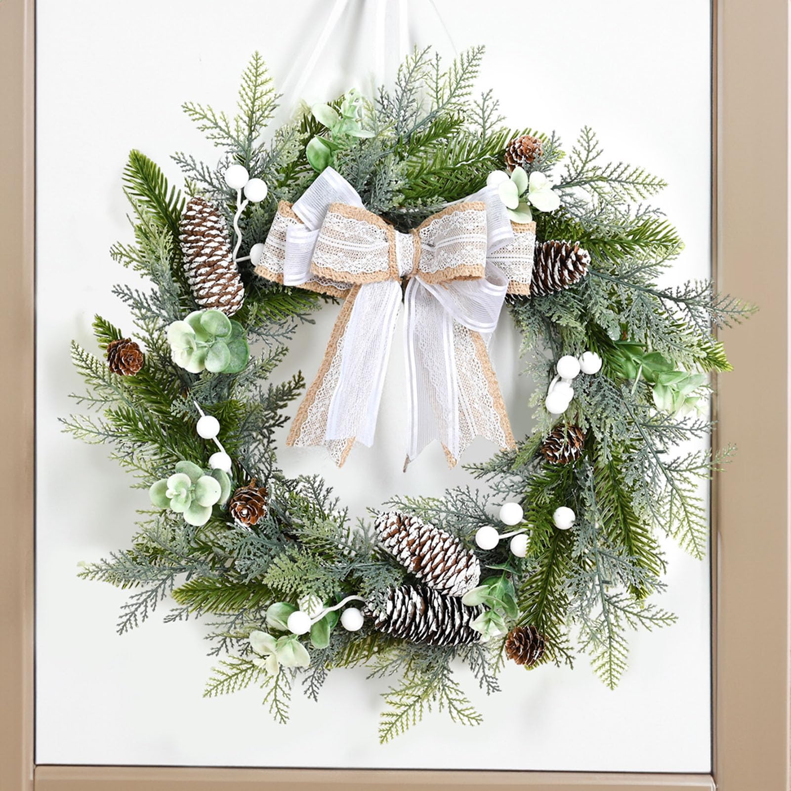 Amazon.com: Christmas Wreath for Front Door, 20 inch Frozen Silver